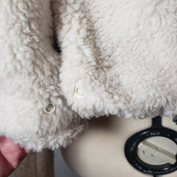 Lululemon Textured Fleece Collared Jacket in Bone Asymmetrical Zip Front S/M - Picture 7 of 12